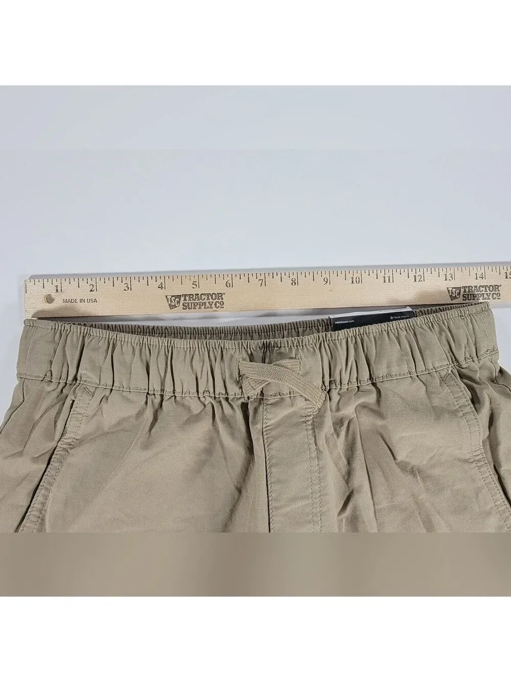 Eddie Bauer Voyager Pull-On Shorts Mens Small Beige Stretch Twill Chino Hiking